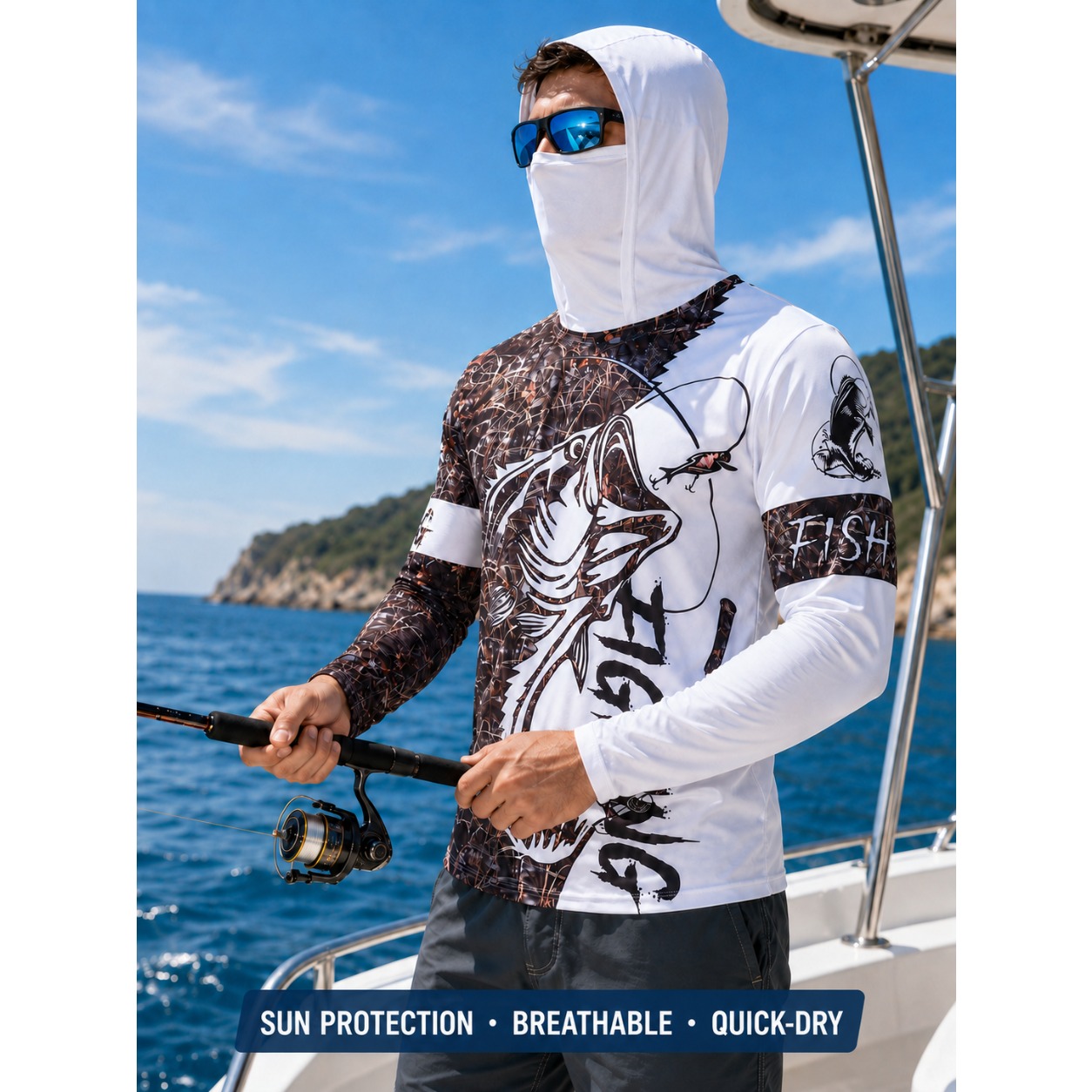 MALFC 1PC Мужская рубашка с ка – обзор и цена Fishing Shirt Uv Protection